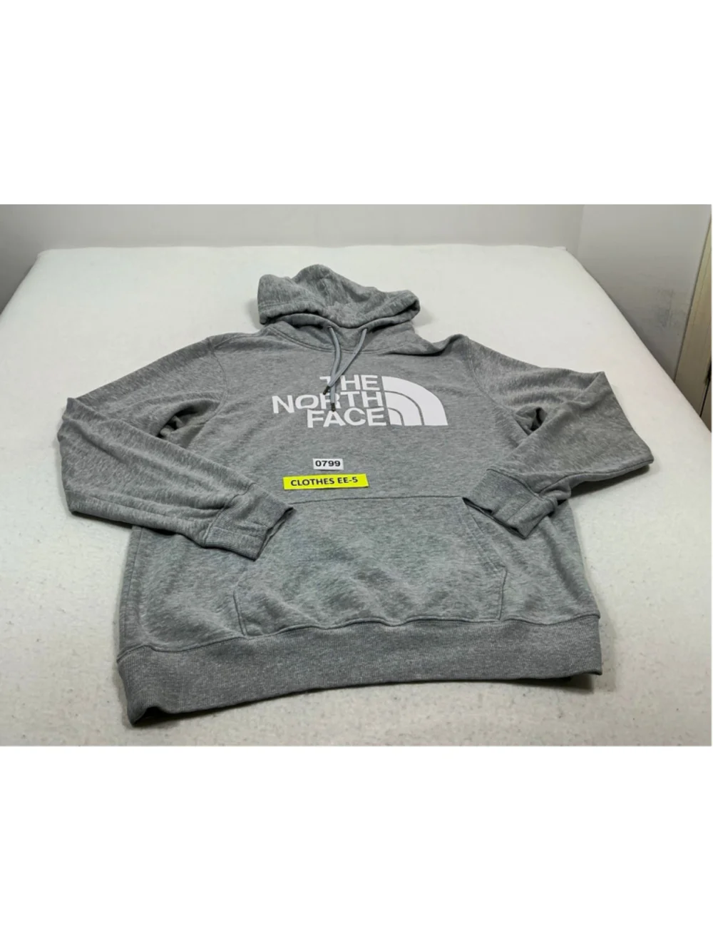 The North Face Mens Gray Fleece Pullover Hoodie Logo Graphic Pockets L